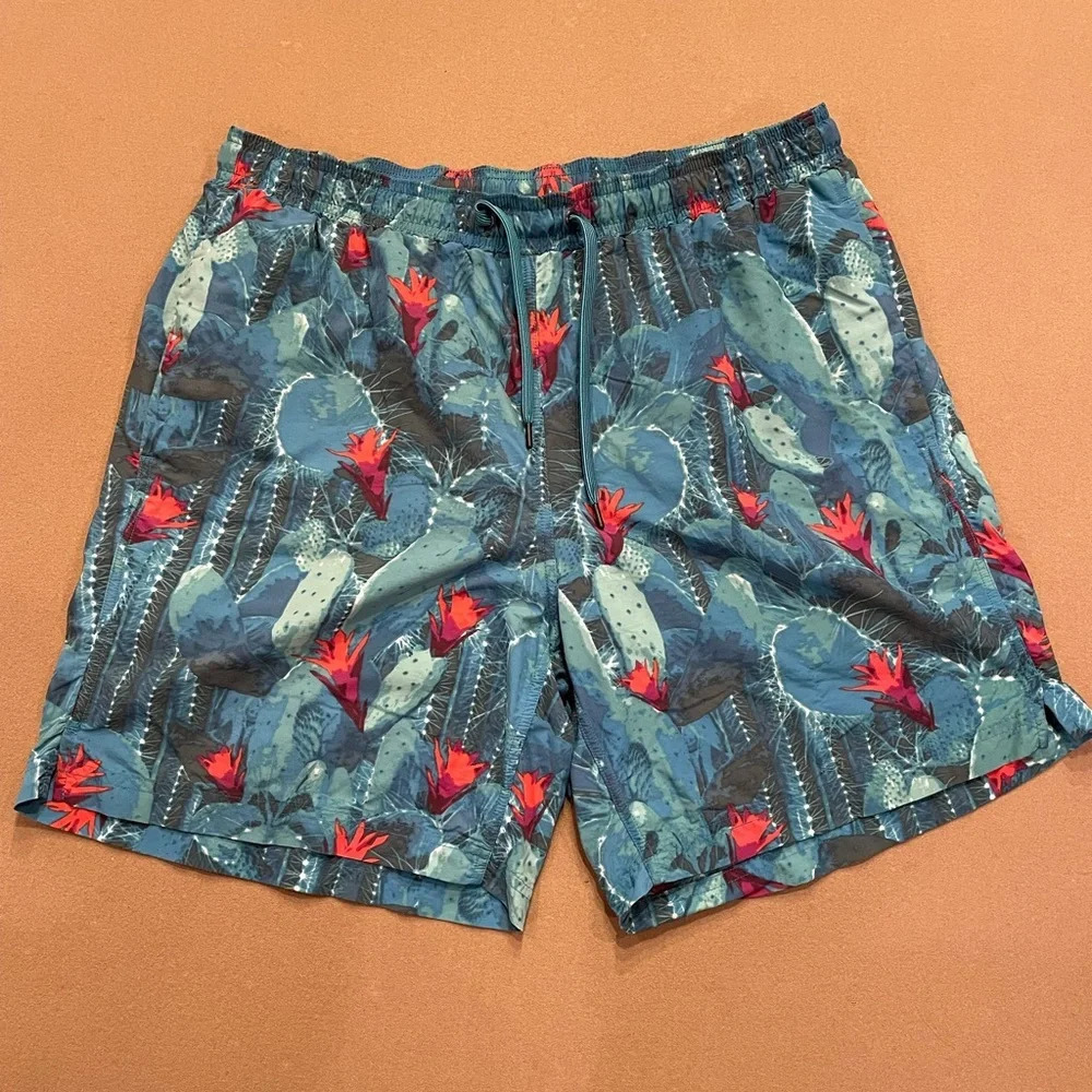 Saxx Cannonball 2 in 1 Cactus Swim Trunks Size Large
